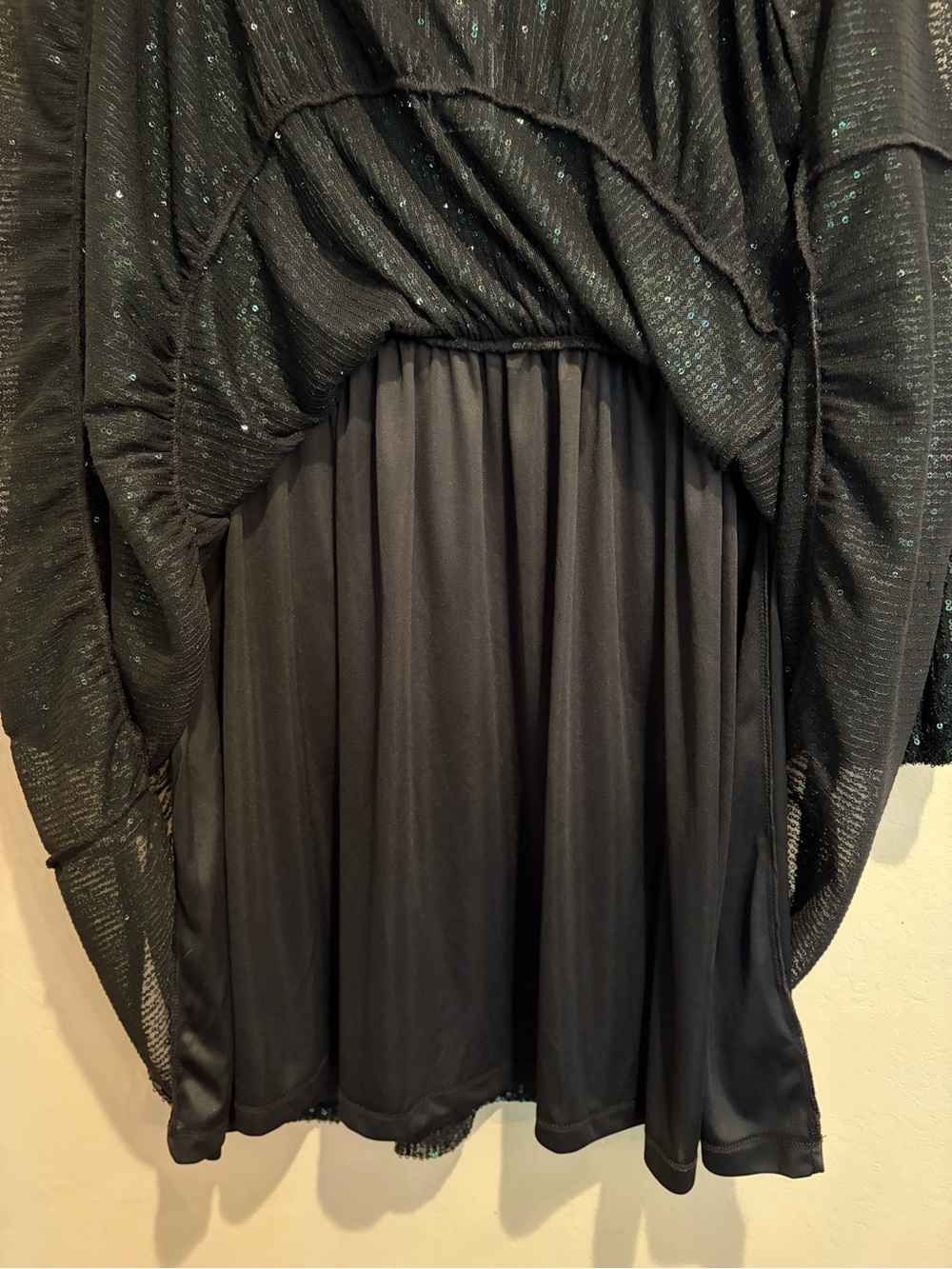 Cable & Gauge NWT Dark Green Sequin Party Dress, V-Neck w/ Long Sleeves, XL - Picture 10 of 11